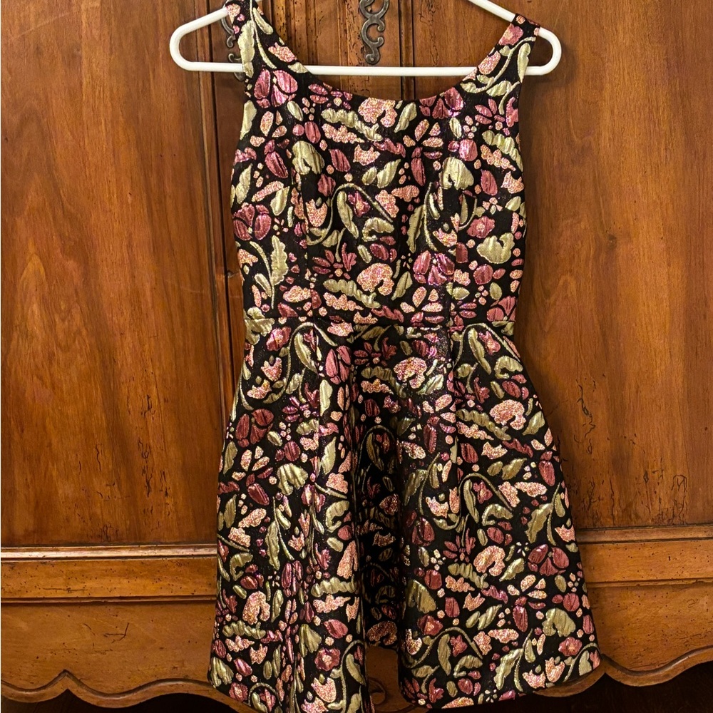 Free People Floral Mini Dress - Black, Pink, Gold